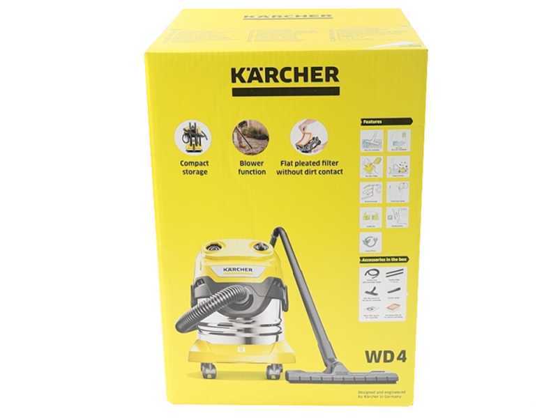 K&auml;rcher WD 4 S V-20/5/22 - Vacuum Cleaner Bin - 20 L - Stainless Steel Drum