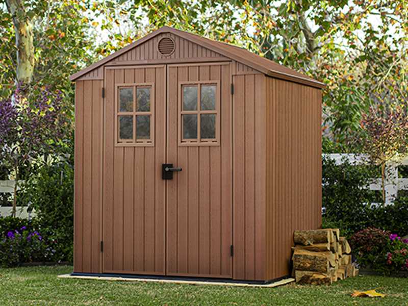 Keter Darwin Brown - Garden shed - With Front Windows - 190x183x221 cm