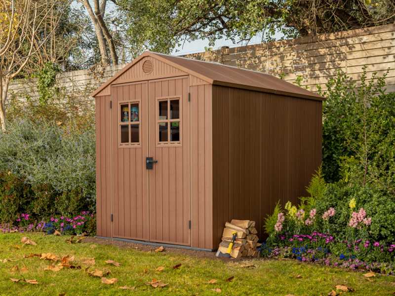 Keter Darwin Brown - Garden shed - With front windows - 190x244x221 cm