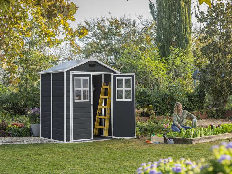 Keter Manor black - Garden shed - With front windows