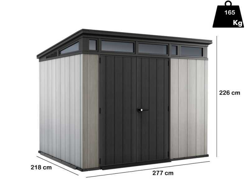 Keter Artisan Grey - Garden shed - With double-leaf door - 277x218x226 cm