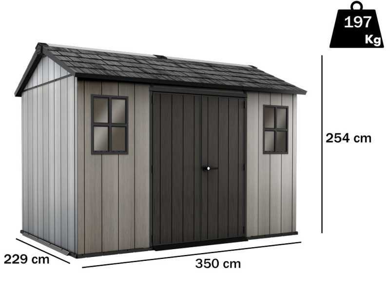 Keter Oakland 1175 - Garden shed - With front windows - 350x229x254 cm