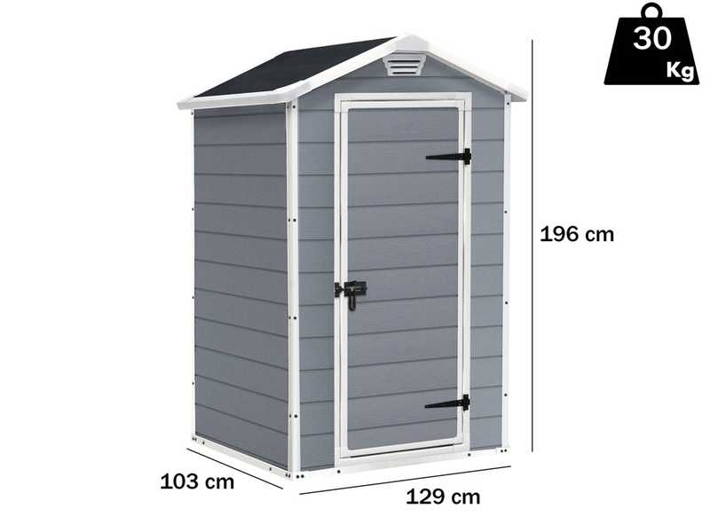 Keter Manor Grey - Garden Tool Shed - 129x103x196 cm