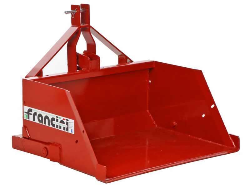 Francini PR 100 - Tractor-mounted Hydraulic Rear Loader Bucket - 100 cm - 400Kg Load Capacity