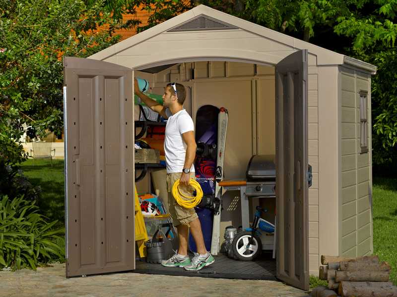 Keter Factor Beige - Garden Shed - With Side Window - 256.5x182x243 cm