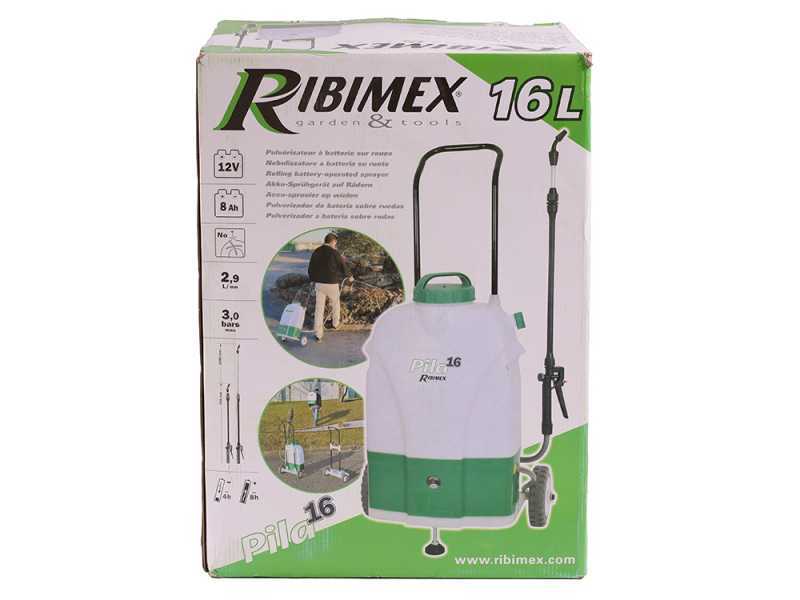 Ribimex PILA 16 - Battery-powered Wheeled Sprayer Pump - 16 Litres- 12V - 8Ah