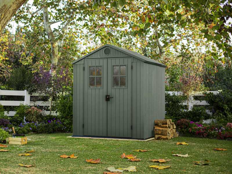 Keter Darwin Green - Garden Shed - with Front Windows - 190x183x221 cm