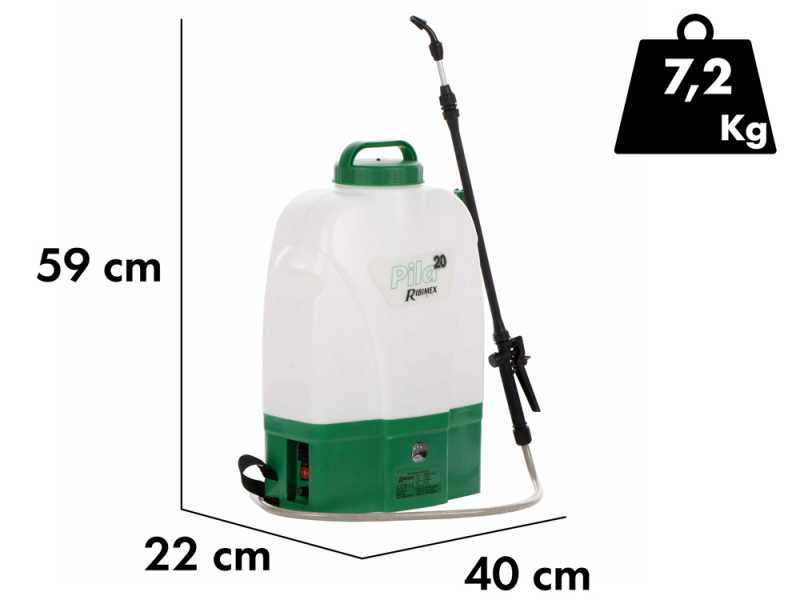 Ribimex PILA 20 - Battery-powered Backpack Sprayer Pump - 20 Litres - 12V - 8Ah