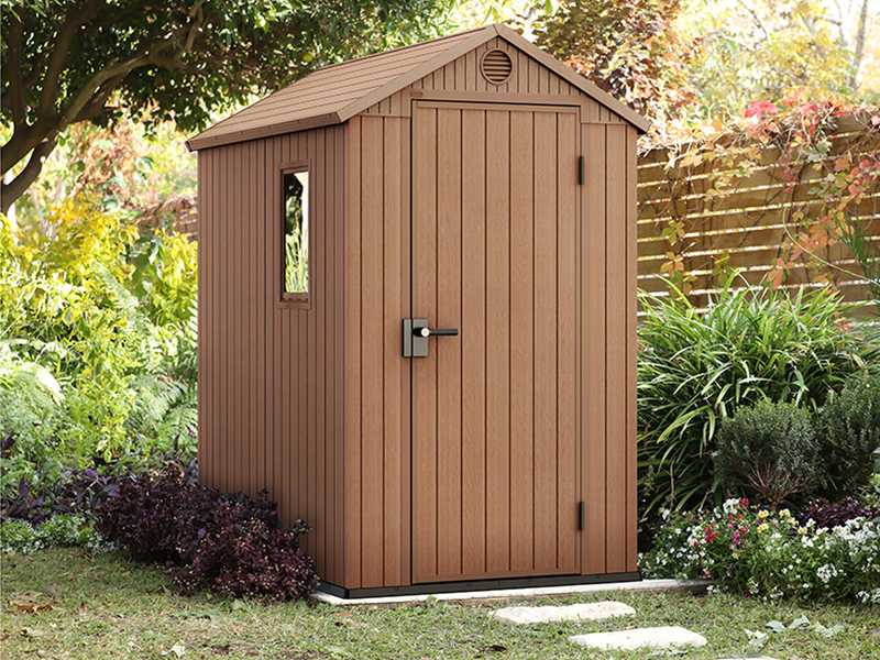 Keter Darwin Brown - Tool Shed - with Front Window - 125.8x184.5x205.1 cm