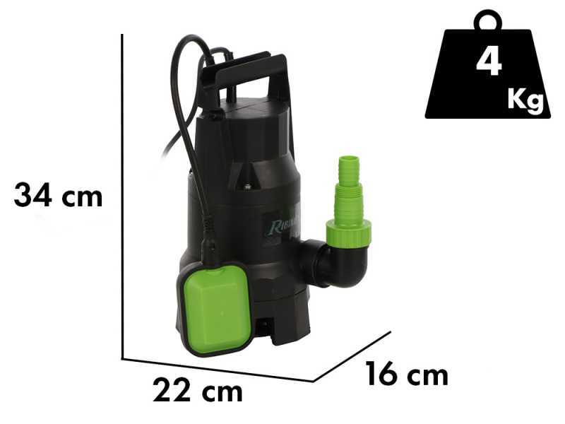 Ribimex PRPVC400C - Submersible Pump for Dirty Waters - 400 W