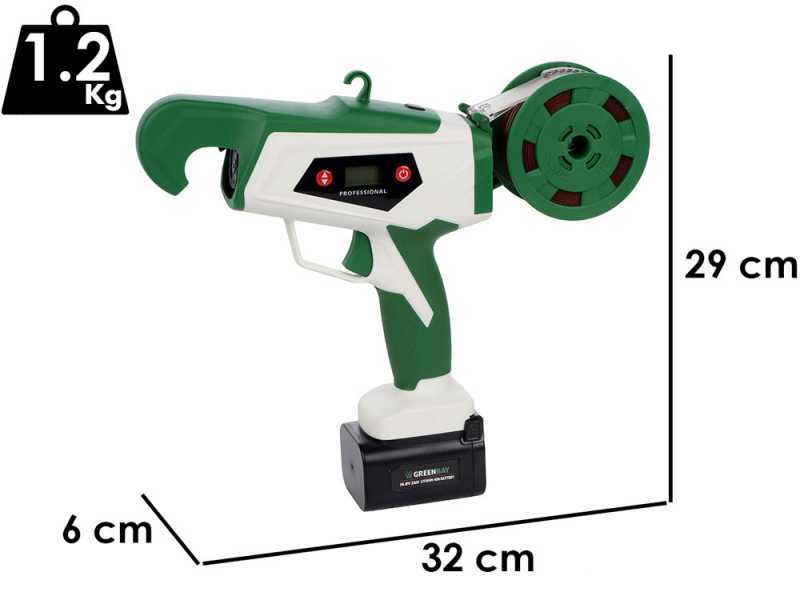 GreenBay TopTie 840 - Battery-Powered Tying Machine for Vineyards - 2 x 16.4V 2Ah