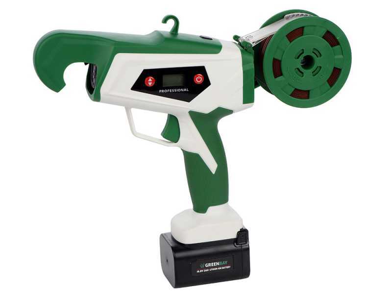 GreenBay TopTie 840 - Battery-Powered Tying Machine for Vineyards - 2 x 16.4V 2Ah