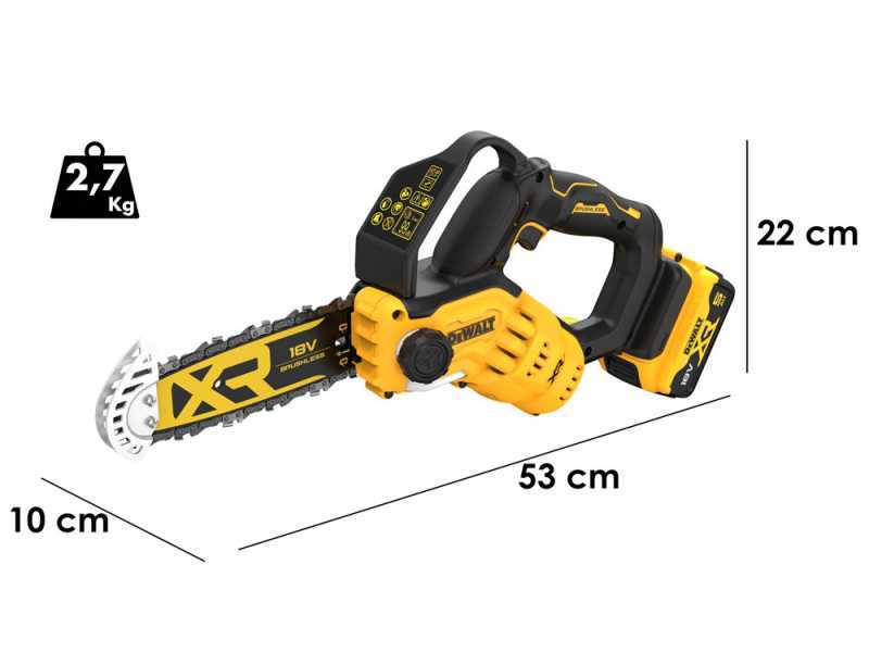 DeWalt DCMPS520P1-QW - 18V 5Ah Electric Pruning Chainsaw - 20 cm Blade