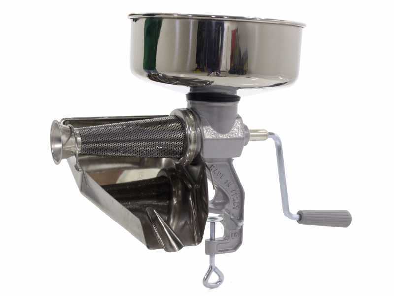 Reber 8603 N - Manual N.3 Tomato Press - Stainless Steel Hopper and Strainer 