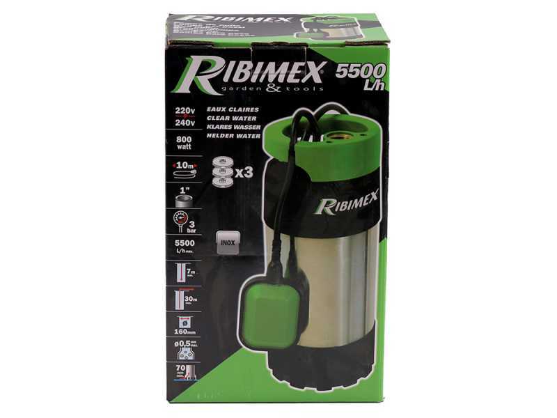 Ribimex PRPVC801MC3 - Submersible well pump - 800 W - Clear water