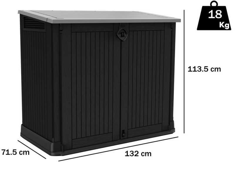Keter Store it Out Midi Black - Tool Storage Cabinet - 132x71.5x113.5 cm