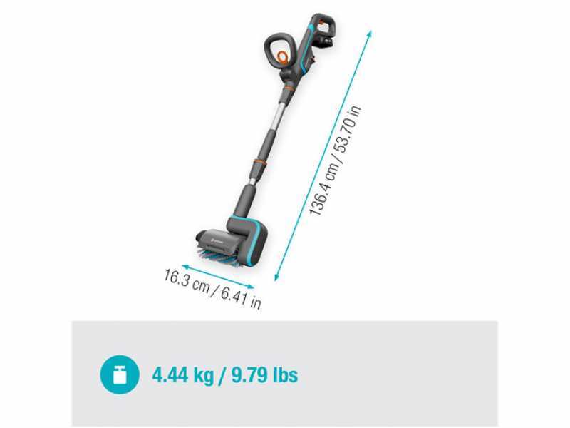 Gardena AquaBrush Universal 04/1 - Battery-powered Floor Scrubber + Brush - WITHOUT BATTERY AND BATTERY CHARGER