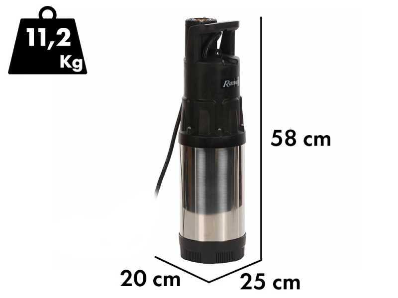 Ribimex PRPVC1201AUTO - Automatic Submersible Well Pump - 1200 W - Clear Waters