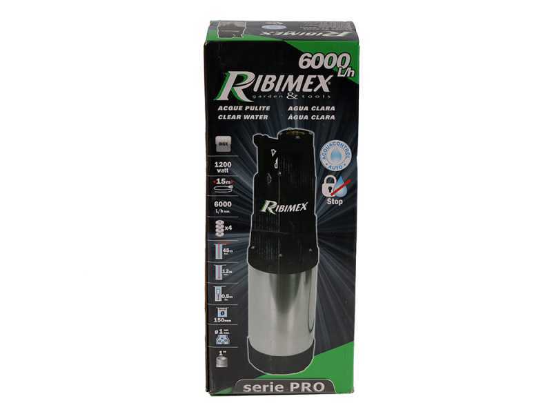 Ribimex PRPVC1201AUTO - Automatic Submersible Well Pump - 1200 W - Clear Waters