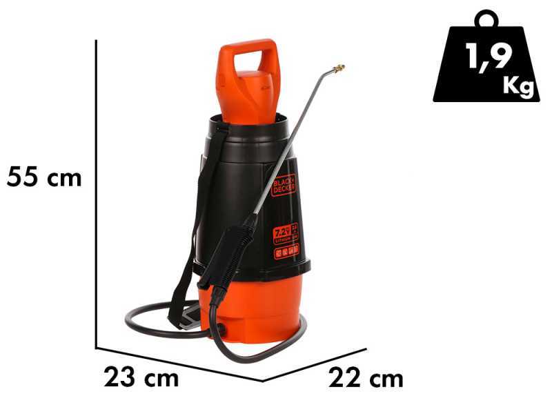 Black &amp; Decker BXSPBS07E - Battery-powered Backpack Sprayer Pump - 7 Litres - 7,2V - 2,6Ah