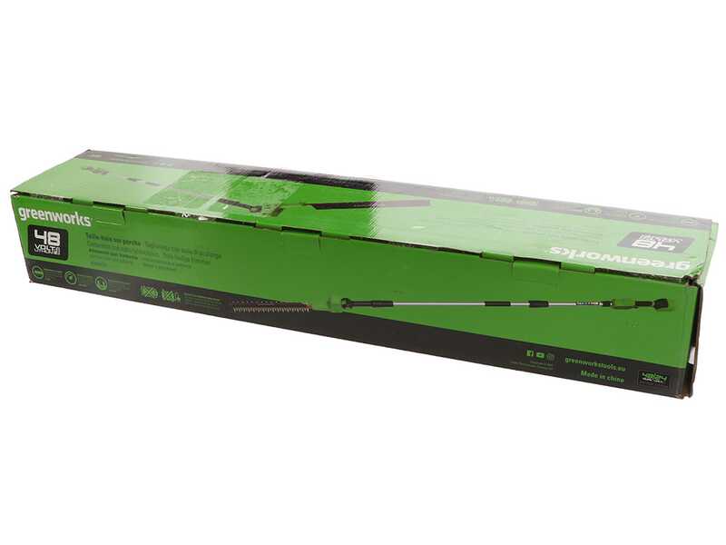 Greenworks G48PHTII - Battery-powered Hedge Trimmer on Extension Pole - WITHOUT BATTERY AND BATTERY CHARGER