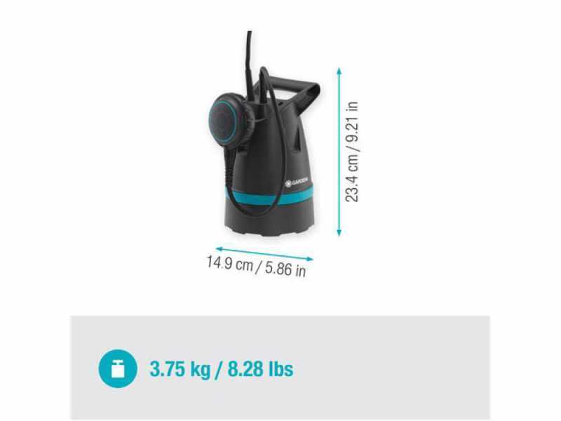 Gardena 8600 BASIC - Submersible Pump for Clear Water - 400 W - 8600 L/h - 0.55 Bar