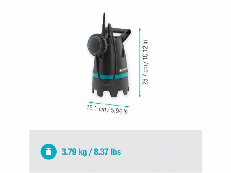 Gardena 10500 BASIC - Submersible Pump for Dirty Water - 400 W - 10500 L/h - 0.5 Bar