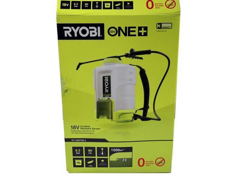 Ryobi RY18BPSB-0 - 18 V Battery-powered Backpack Sprayer Pump - 15 L Tank - WITHOUT BATTERY AND CHARGER