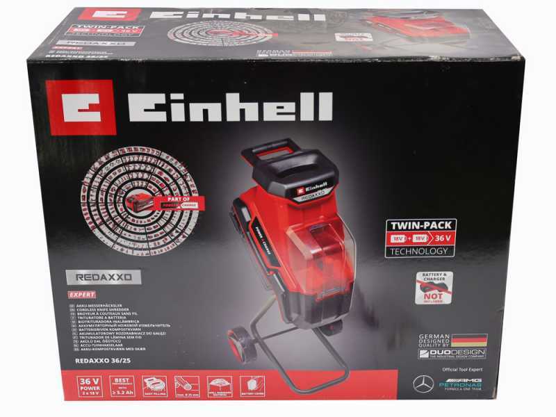Einhell REDAXXO 36/25 - 36V Battery-powered Garden Shredder - with Collection Bag - WITHOUT BATTERIES AND CHARGER