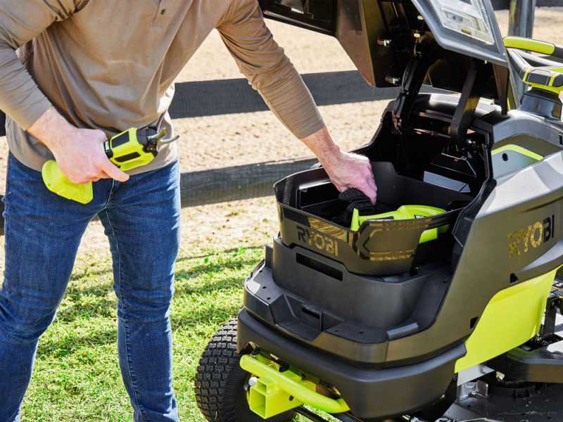 Lithium ion riding lawn mower hot sale