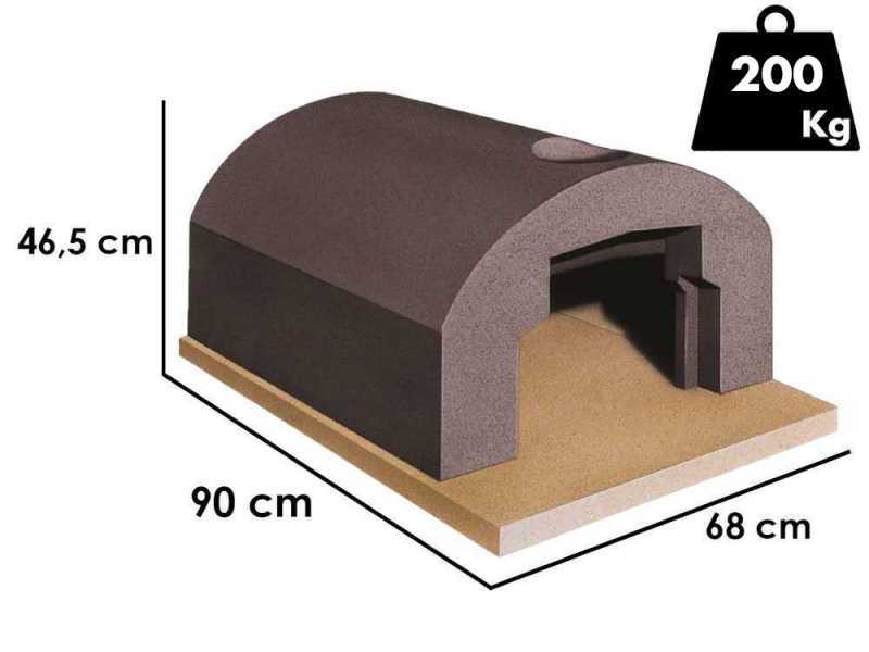 Linea VZ Vesuvio - Built-In Wood-Fired Oven with 56x61cm Chamber - Cooking Capacity 2 Pizzas