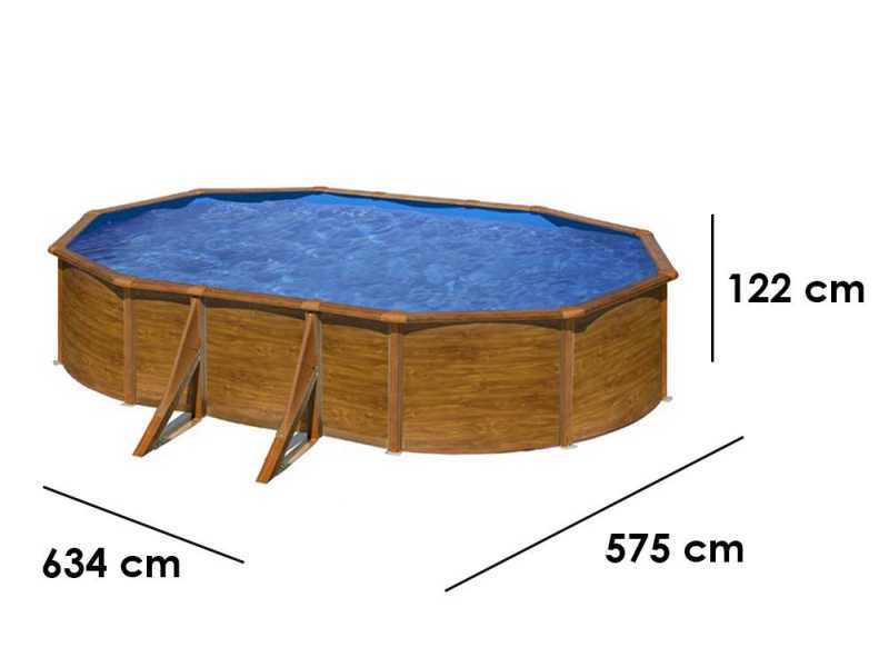 Gre Pacific Oval 610x375x120cm - Above-ground Steel Pool
