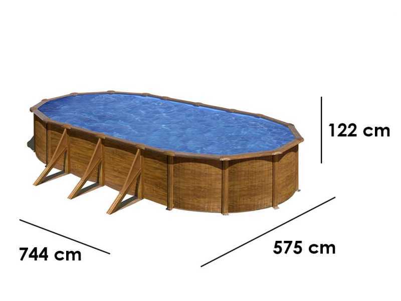 Gre Pacific Oval 730x375x120cm - Above-ground Steel Pool
