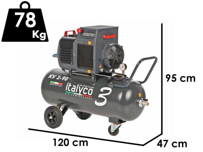 Italyco KV 3/90 T - Rotary screw compressor - Max. pressure 10 bar