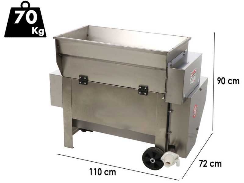 Grifo DVEP20IR - Stainless steel electric destemmer with pump and rollers