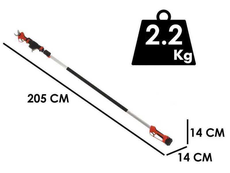 Stocker Magma E-35TP - Electric Pruning Shear on Pole - 21.6V/2.6 Ah - 205/325 cm