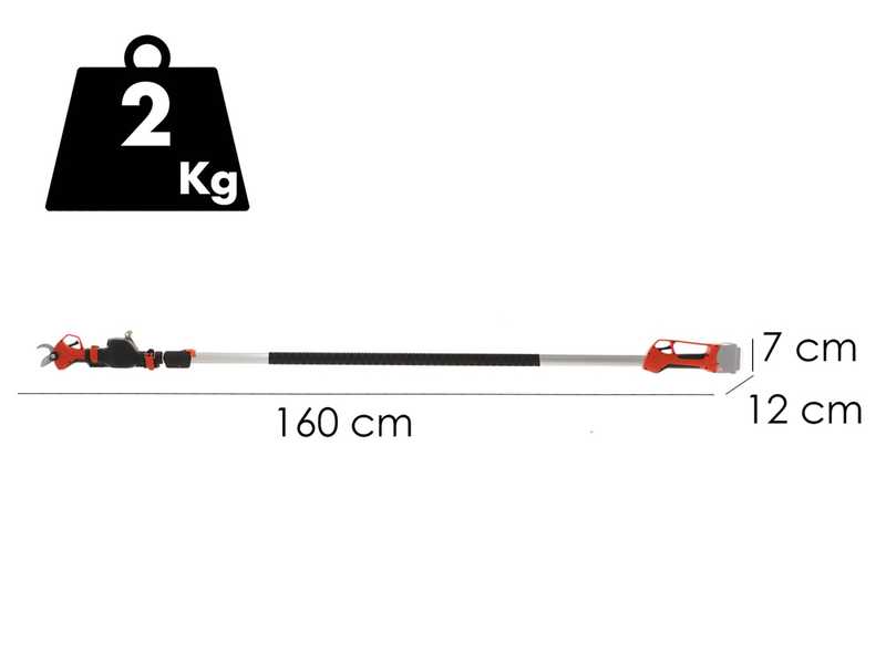 Stocker Magma E-35TP - Battery-powered Pruning Shear on Pole - 21.6V 2.6Ah - 160/240 cm