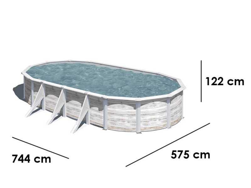 Gre Finlandia Oval 730x375x120cm - Above-ground Steel Pool