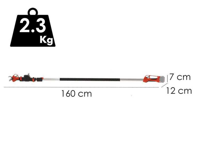 Stocker Magma E-35TP - Electric Pruning Shear on Pole - 21.6V - 160/240 cm - WITHOUT BATTERY AND CHARGER
