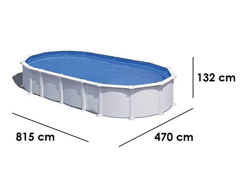 Gre Haiti Oval 800x470x132cm - Above-ground Pool - In-ground Crossbeams