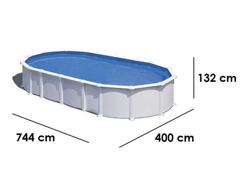 Gre Haiti Oval 730x375x132cm - Above-ground Pool - In-ground Crossbeams