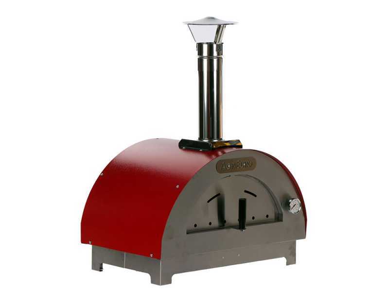 AgriEuro Quattro Stagioni Rosso - Outdoor Wood-fired Pizza Oven 60x40 - for 1 Pizza
