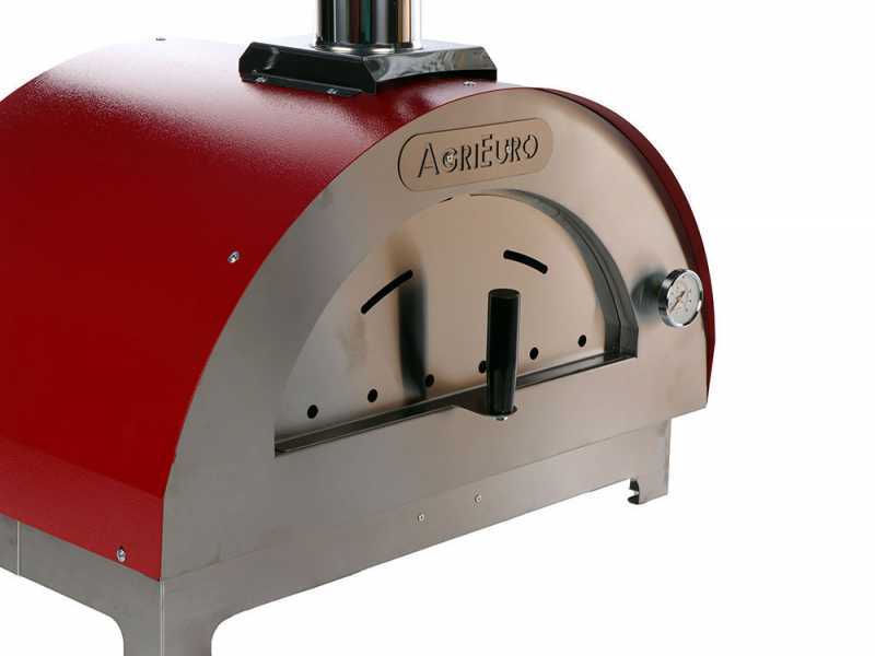 AgriEuro Quattro Stagioni Rosso - Outdoor Wood-fired Pizza Oven 60x40 - for 1 Pizza