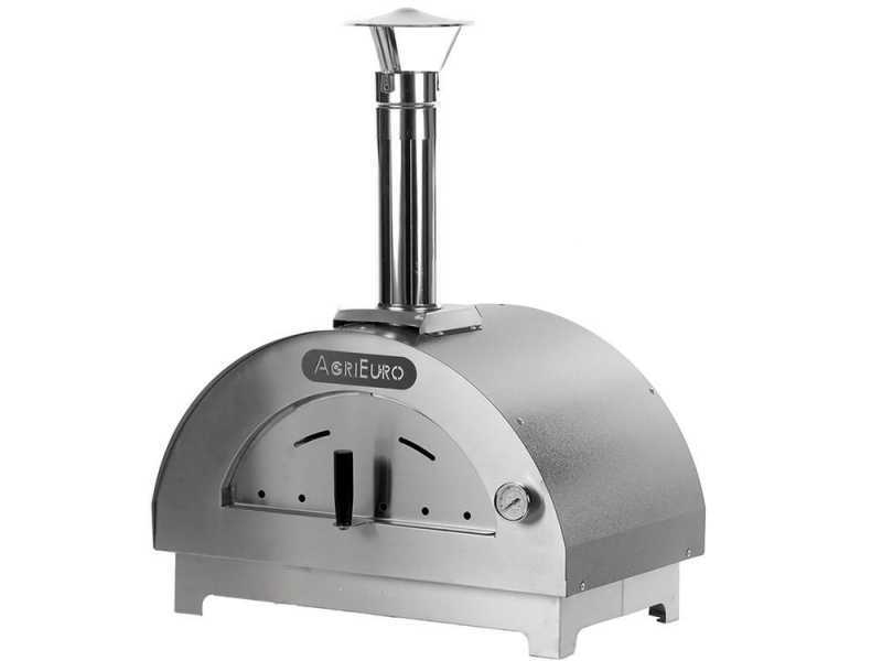 AgriEuro Quattro Stagioni - Anthracite Outdoor Wood-fired Oven 60x40 - for 1 Pizza