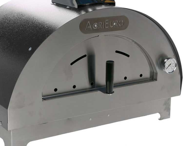 AgriEuro Quattro Stagioni - Anthracite Outdoor Wood-fired Oven 60x40 - for 1 Pizza