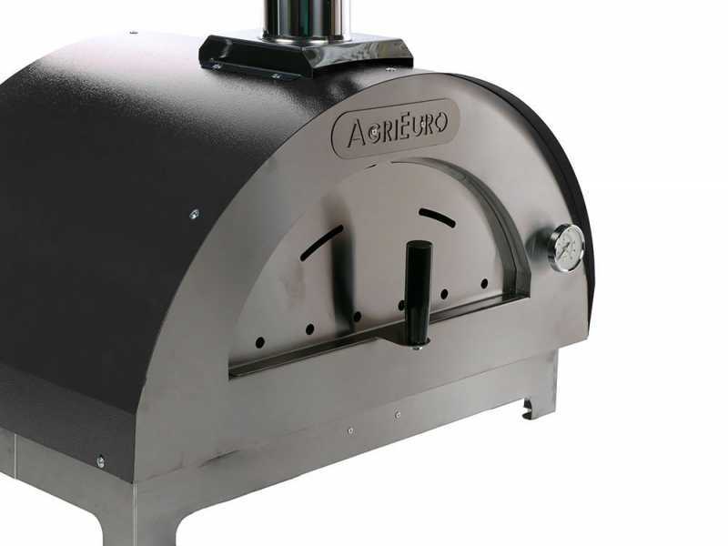 AgriEuro Quattro Stagioni - Anthracite Outdoor Wood-fired Oven 60x40 - for 1 Pizza