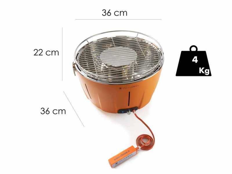 InstaGrill Class - smokeless charcoal barbecue - Mango orange shell