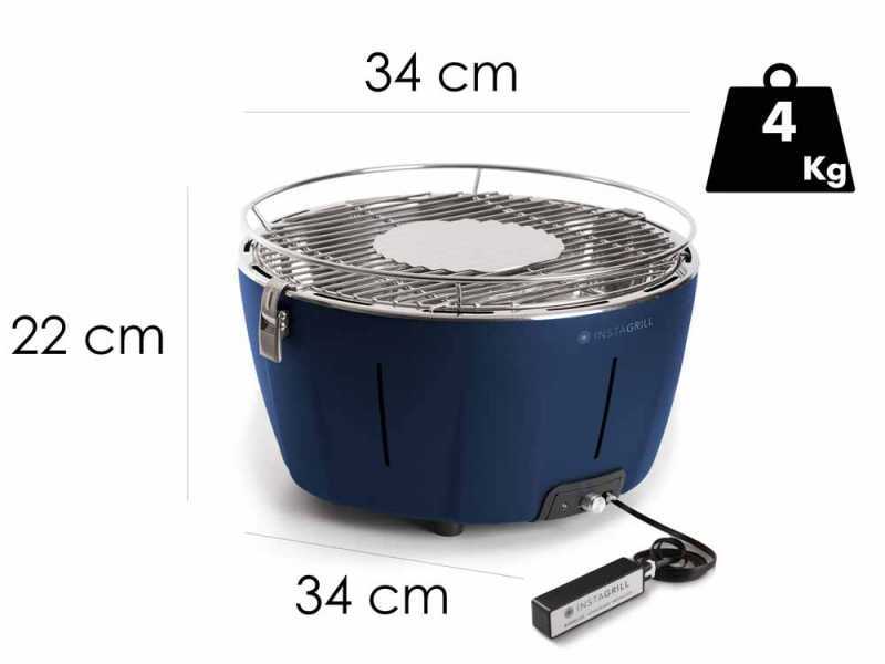 InstaGrill Class - Smokeless charcoal barbecue - Ocean blue shell