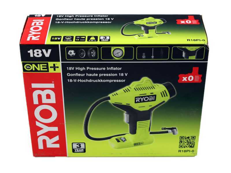 Ryobi R18PI-0 - Portable cordless compressor - 18V - WITHOUT BATTERY AND BATTERY CHARGER