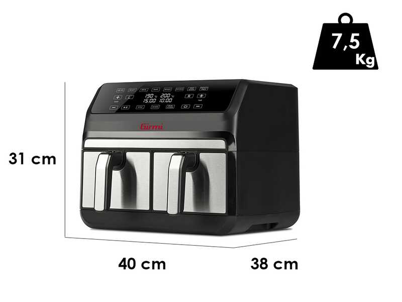 Girmi FG22 Ecofrit Bis - Digital Double Basket Air Fryer